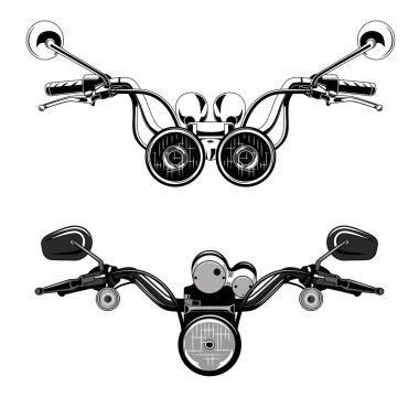 Motosiklet dümen görüntülerini vektör kümesi.