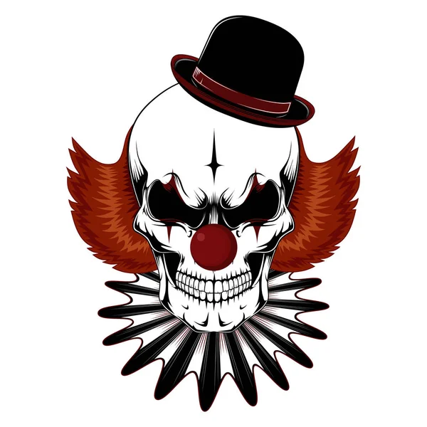 Vector Image Clown Skull — Stock Vector