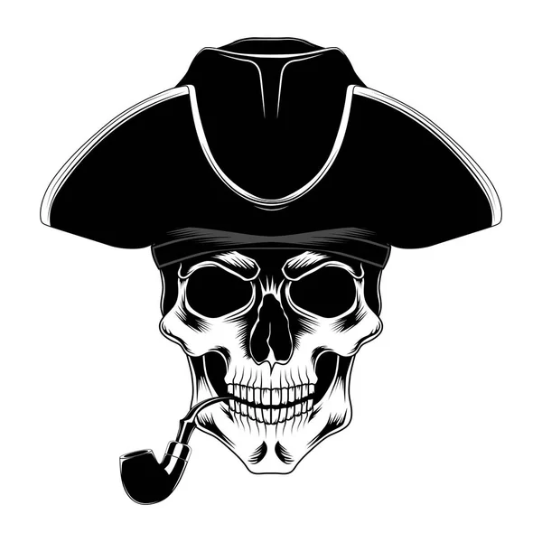 Pirata Del Cráneo Con Tubo — Archivo Imágenes Vectoriales