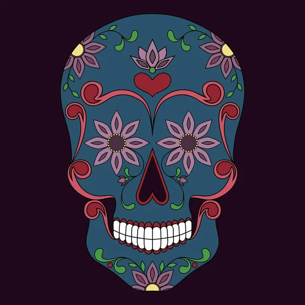 Imagen Vectorial Cráneo Mexicano Azul — Archivo Imágenes Vectoriales