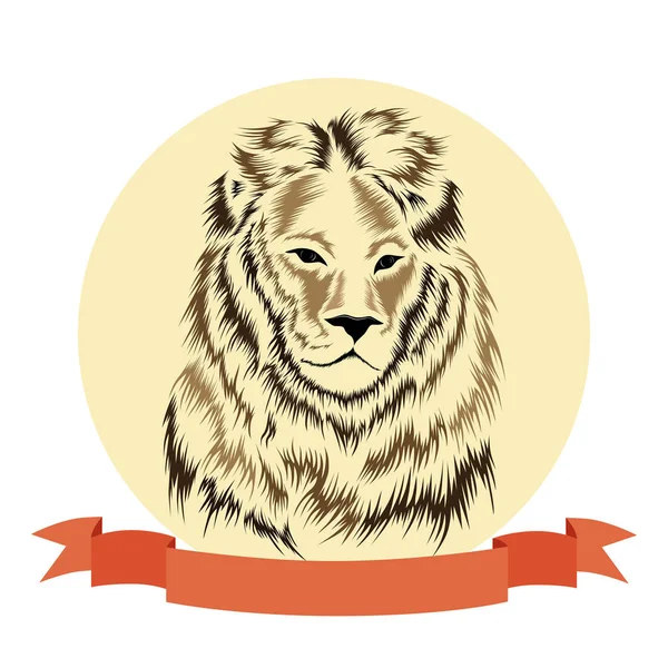 León Con Cinta Imagen Vectorial — Vector de stock