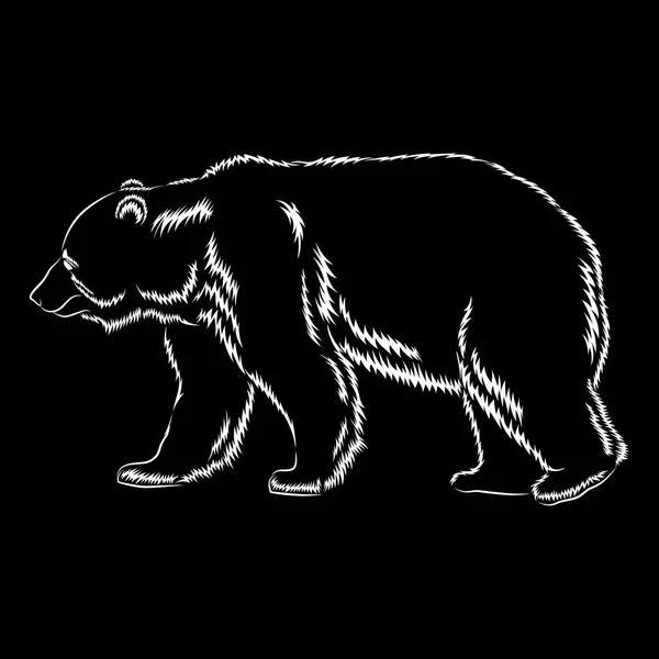 검은색에 북극곰의 이미지 이미지 — 스톡 벡터