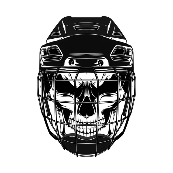 Totenkopf Eishockeyhelm — Stockvektor