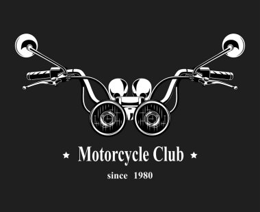 Dümen motosiklet. Gri arka plan üzerinde vektör görüntü.