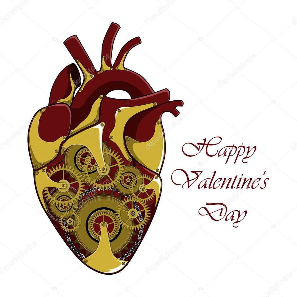Vector image of a heart. Congratulations on St. Valentine's Day.