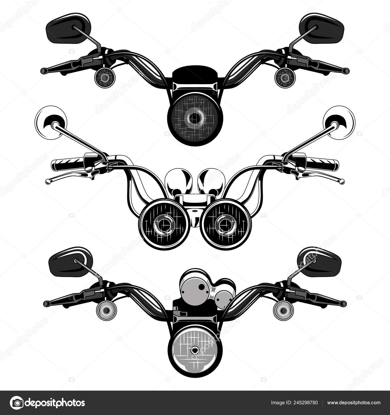 Set Vector Images Motorcycle Handlebars Stock Vector Image by ©anna