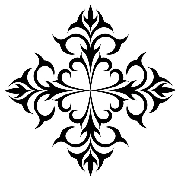 Image vectorielle d'un élément de motif floral. Image en noir sur fond blanc . — Image vectorielle