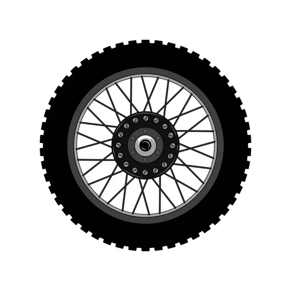 Imagen vectorial de una rueda de motocicleta . — Vector de stock