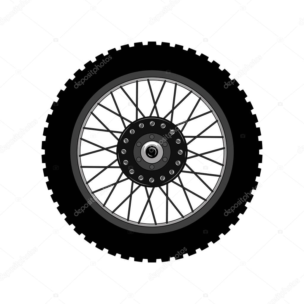 Vector image of a motorcycle wheel. 