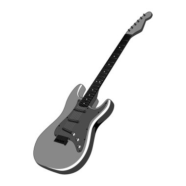 Bir gitarın vektör görüntüsü.