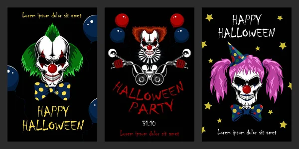 Set of vector halloween illustrations. — Stock Vector