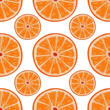 Portakal desenli kusursuz bir doku. Beyaz arkaplanda vektör resmi.