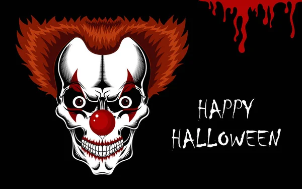 Ілюстрація Страшним Клоуном Векторне Зображення День Хеллоуїна — стоковий вектор