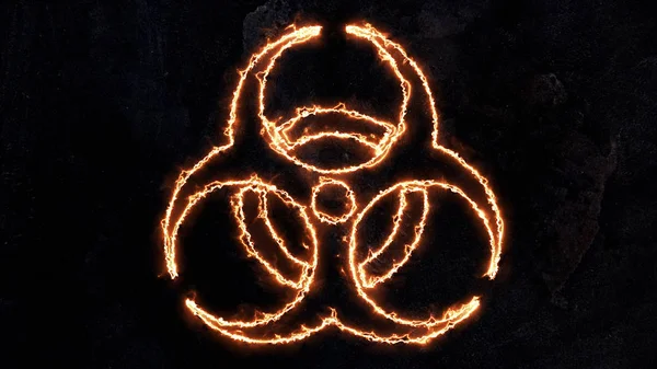Biohazard sign, Electric discharges on the Biological hazard sign. Plasma on the badge. The sign has basis 32