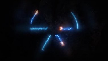 Radyasyon yanıkları. Radyasyon izi ateşle parlıyor. 20