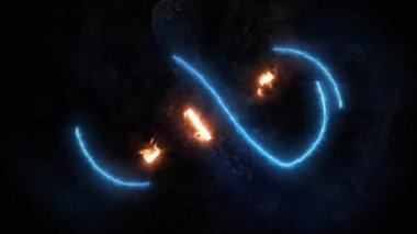 Sonsuzluk sembolü yangında parlıyor. Infinity 37