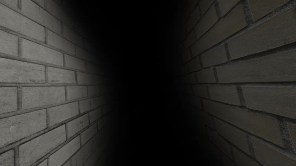 Gruseliger Korridor. dunkel und düster, voller Geheimnisse, der Gang. — Stockvideo