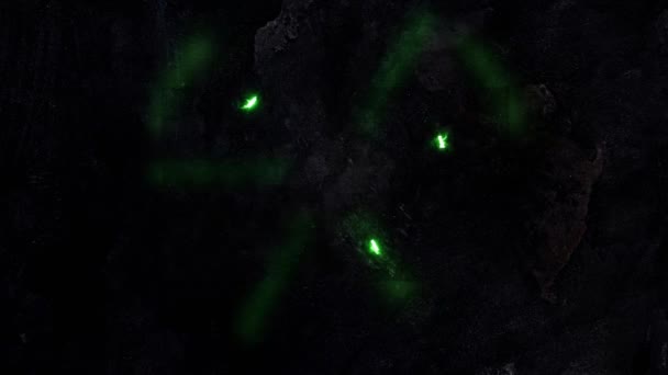 緑の放射線。プラズマ放射。プラズマ放射の輝き。44. — ストック動画