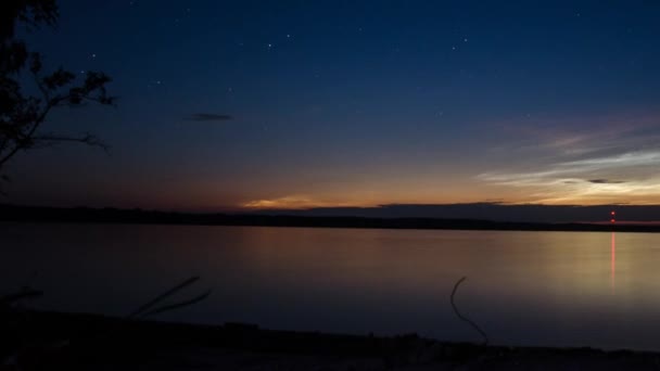 Sunrise Lake star. Time lapse. 8 — Stock Video