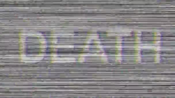White noise, death. Word death 5. — Stock Video