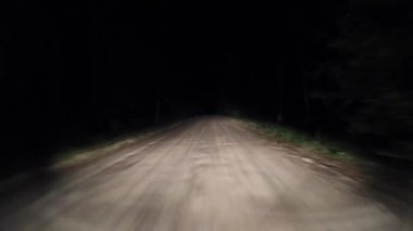Çakıl orman yoluyla üzerinde sürüş gece. 11