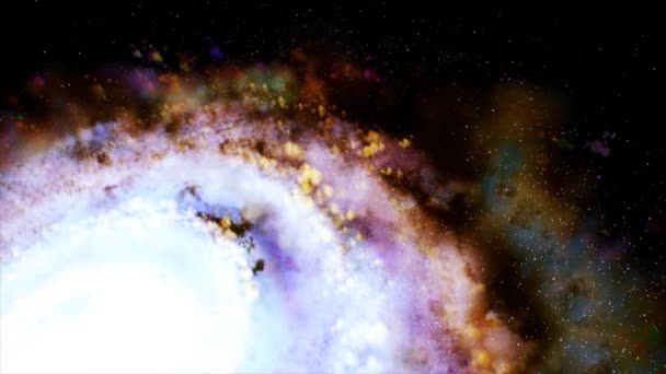 Rotating spiral galaxy. Slow rotation of the galaxy 16. — Stock Video