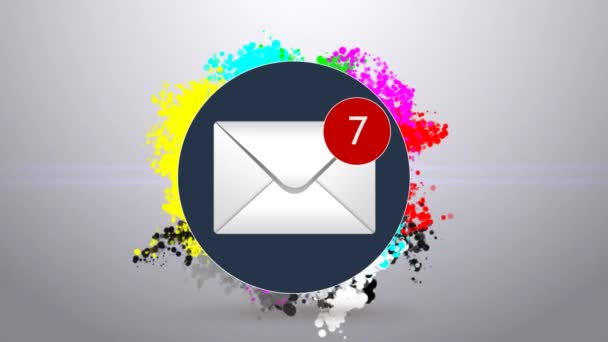 Muchos correos electrónicos entregados. Ataques de spam. 2. — Vídeo de stock