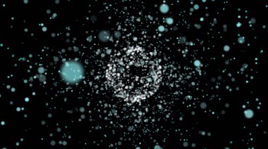 Atom. Top parçacıklar gibi. Parçacıklar bir top oluşturmak.