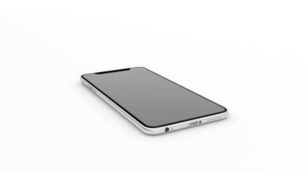 Smartphone telefone móvel em um fundo branco. 132 — Vídeo de Stock