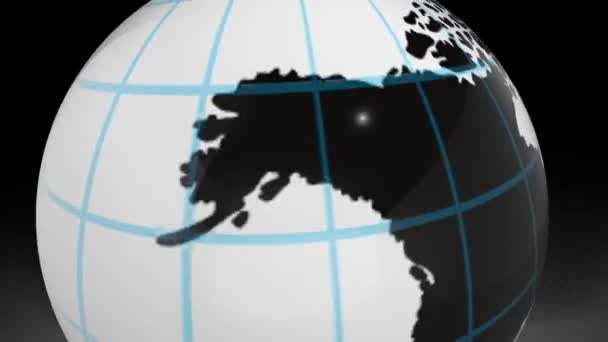 De beschrijving van de globe van de Galaxy. Globe verlicht. De training van de astronomie van de ruimte. 117 — Stockvideo