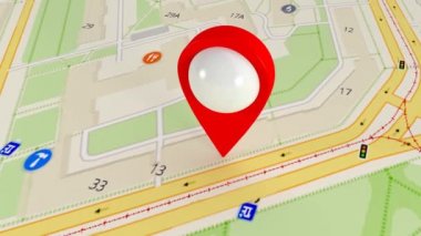 Hedef harita üzerinde. Uydu gps tarafından arama. Birçok gps sinyalleri 136.
