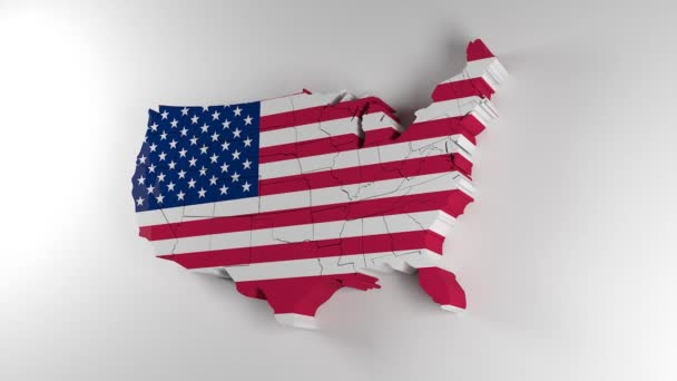 Mappa degli Stati Uniti d'America. Mappa politica con gli stati. 1 . — Video Stock