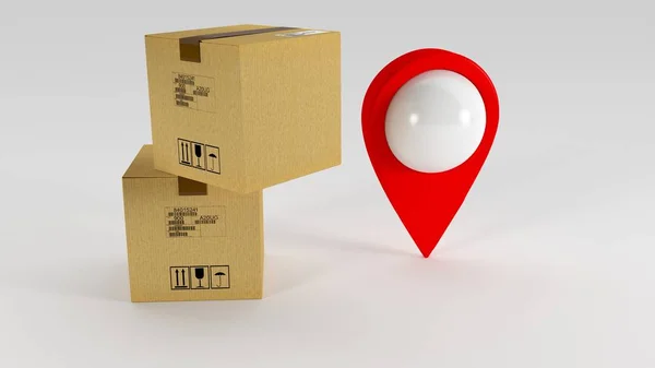 Parcel levering aan adres wereldwijd. GPS tracking zendingen. — Stockfoto