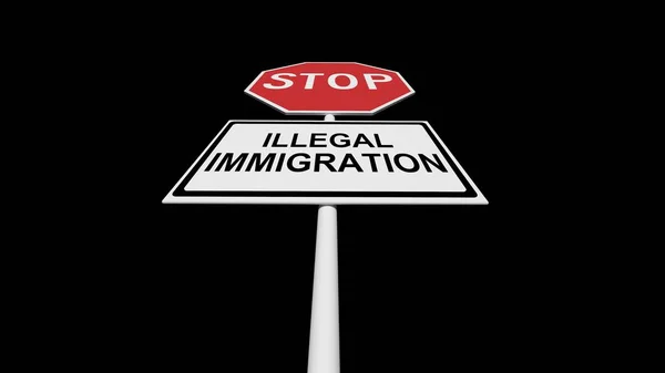 STOP illegal immigration. The ban on entry to a foreign country. — 图库照片