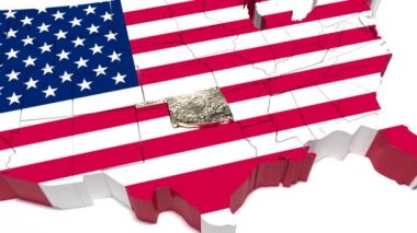 Oklahoma eyalet. Amerika Birleşik Devletleri siyasi Haritası. 56.
