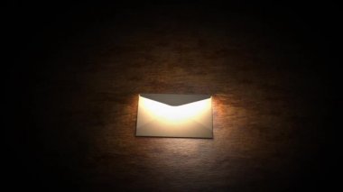 Gizemli mektup, zarf, gizli. Gizemli mektup sihirli ışıkla. 54