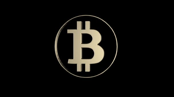 Denominación Bitcoin. Bitcoin moneda de oro. 14. — Vídeo de stock