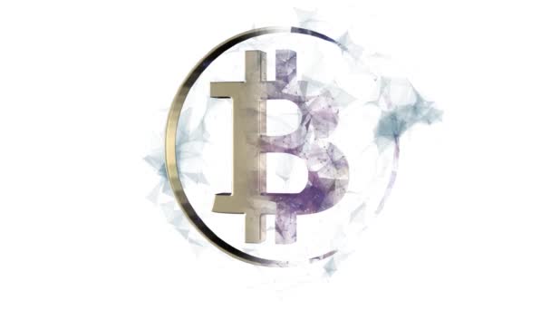 Bitcoin conceito de moeda virtual. Tecnologia de alta tecnologia 17 . — Vídeo de Stock