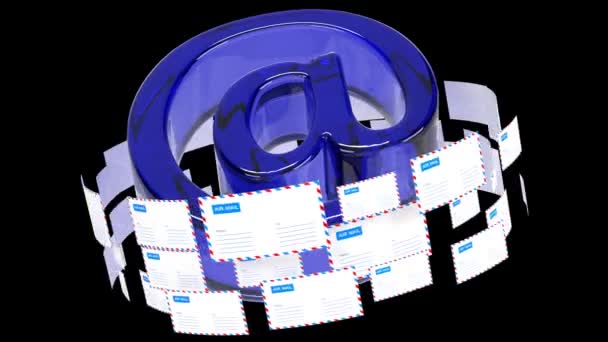 Le concept des e-mails. Un grand nombre de lettres. 2. . — Video