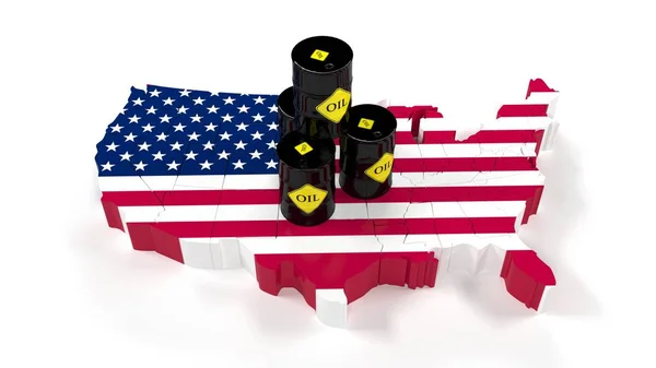 燃料エネルギー石油アメリカ合衆国。株式市場で石油のバレル。市場取引. — ストック写真