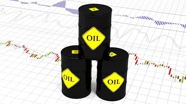 Barelů ropy na burze. Stock Obrázky