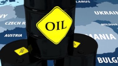 Avrupa'da petrol. Hisse senedi piyasasında petrolün varil. Pazar esnaf. 46