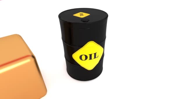 Falling oil prices, oil becomes cheaper. Oil barrel 44. — Stock Video