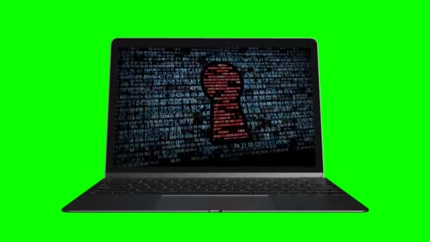 Der Computer ist geschützt. Green Screen. 68. — Stockvideo