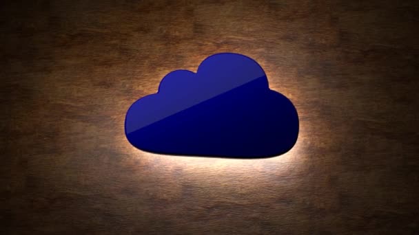Nube de información luminosa. Concepto de almacenamiento en nube. 83 — Vídeo de stock