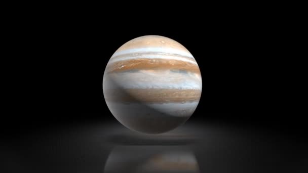 The planet Jupiter in the solar system on the background of the Galaxy 130. — Stock Video