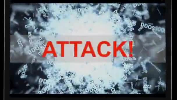 DDoS-attack på servern. Dator sårbarhetsskanning 56. — Stockvideo