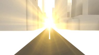 Şehrin içinden geçen yol. Işığa giden yol. Işık hareketsiz duruyor. 2.