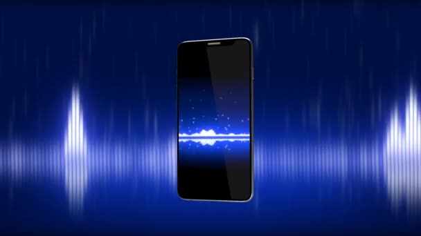 Musica nel telefono, l'equalizzatore nello smartphone. 7 — Video Stock
