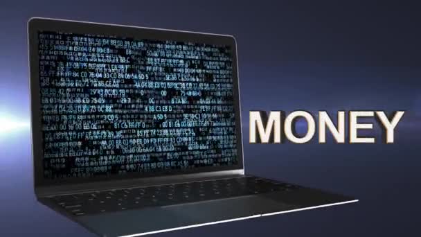 オンラインストアでのオンライン購入で暗号通貨とお金を使用する. — ストック動画